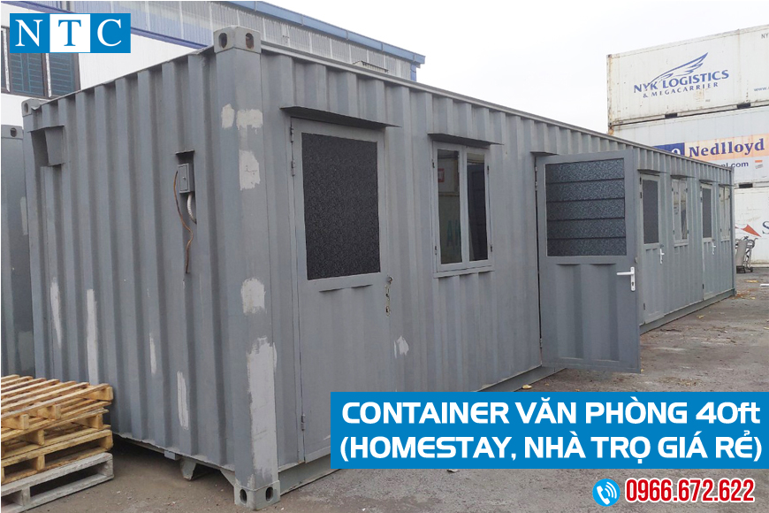 NTC Container cung cấp container văn phòng 40ft (homestay, nhà trọ giá rẻ) chất lượng