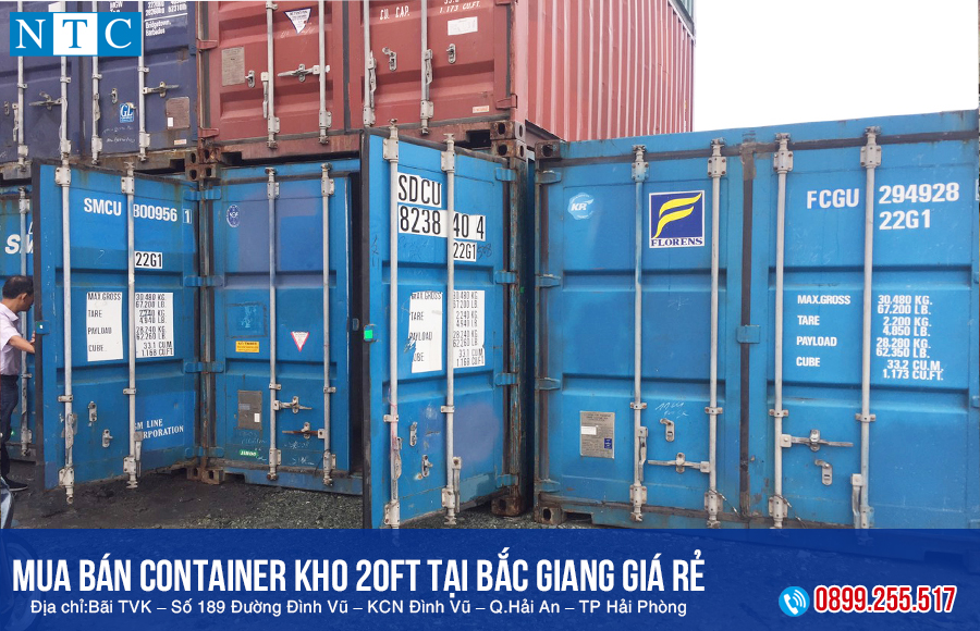 NTC Container mua bán container kho 20ft tại Bắc Giang giá rẻ. Hotline: 0899.255.517