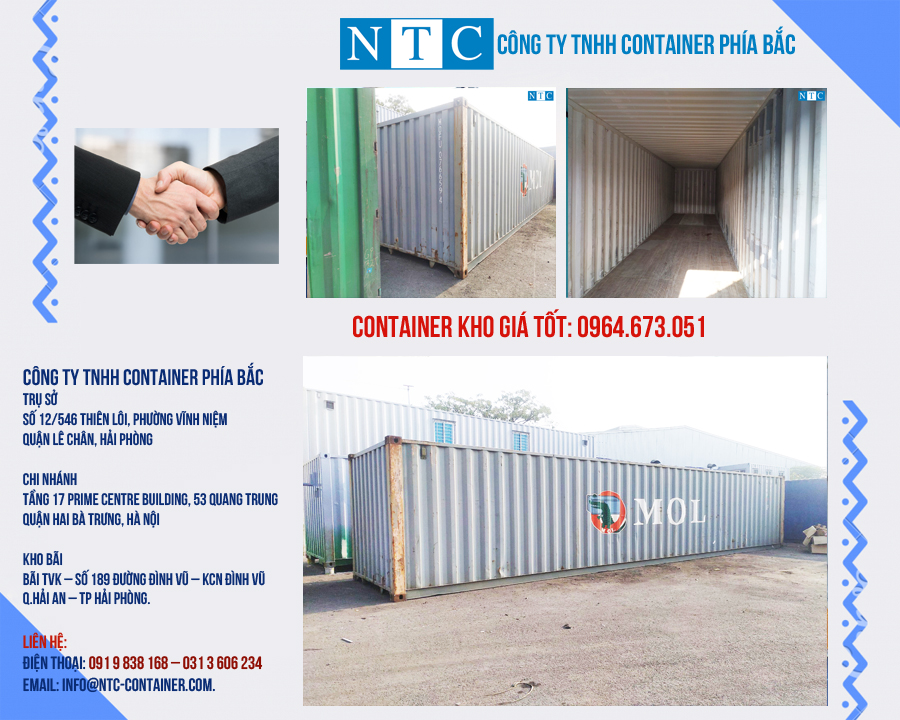 NTC Container cho thuê container kho tại Bắc Giang giá rẻ. Hotline: 0964.673.051