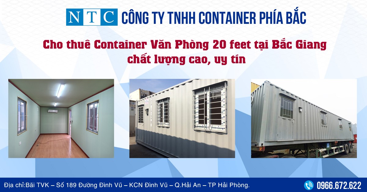 NTC Container cho thuê container văn phòng 20 feet tại bắc Giang giá tốt