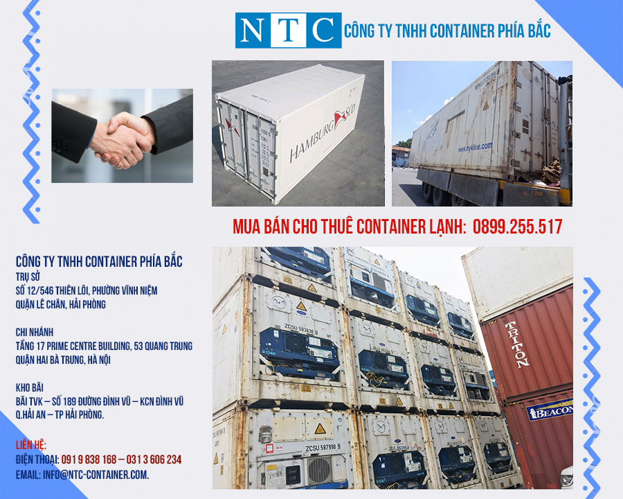 NTC Container mua bán cho thuê container lạnh giá tốt nhất Bắc Ninh. Hotline: 0899.255.517