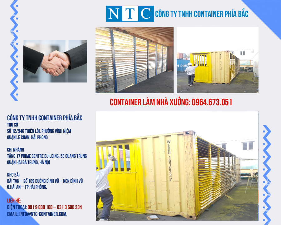 NTC Container bán và cho thuê container làm nhà xưởng giá tốt nhất miền Bắc