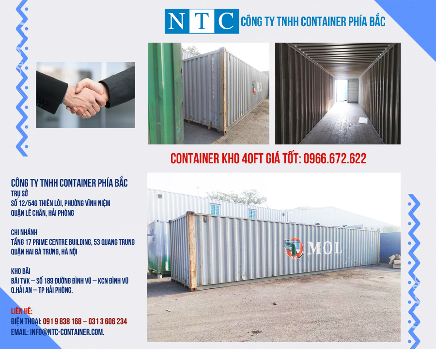 NTC Container cam kết mua bán container kho 40ft uy tín, chất lượng