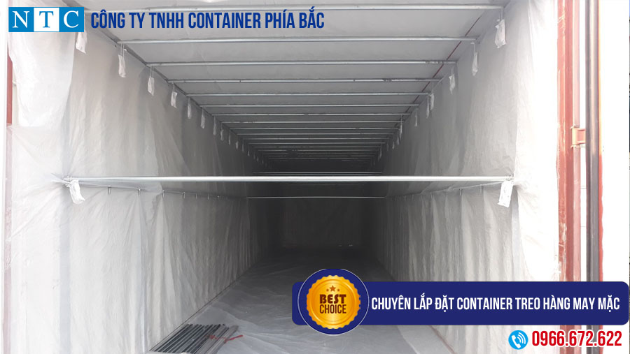 NTC Container chuyên lắp đặt container treo hàng may mặc các loại giá rẻ tại Bình Phước. Hotline: 0966.672.622