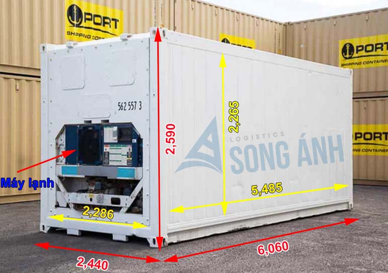 Thông số kỹ thuật container lạnh 20 feet